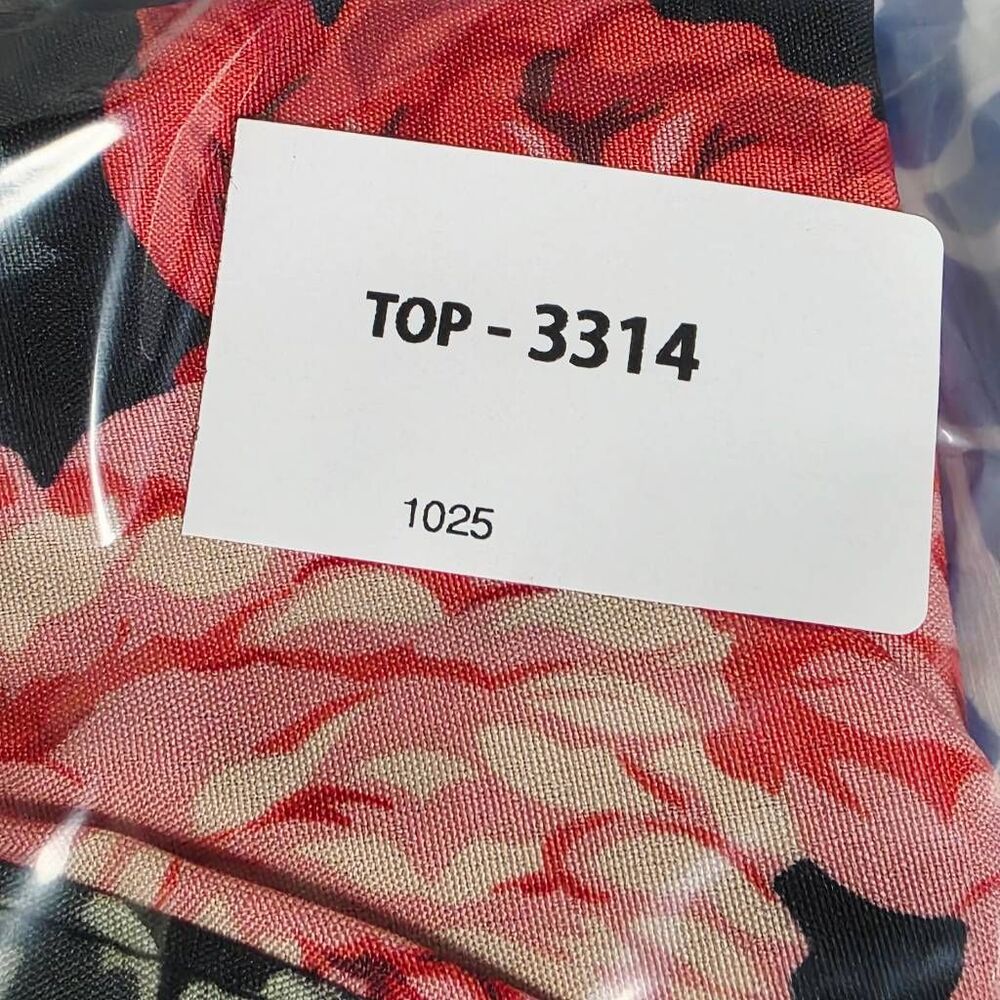 Unbranded Size L Black Red Floral V-Neck Tunic Blouse - Picture 7 of 7